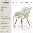 TECTAKE - Chaise élégante aspect corde avec forme ergonomique crème/doré - vignette