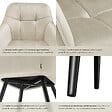 TECTAKE - Lot 6 chaises rembourrées en velours matelassé et dossier crème - vignette