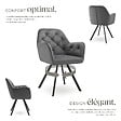 TECTAKE - Lot 2 fauteuils pivotants 180° velours rembourrés motif matelassé gris - vignette