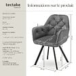 TECTAKE - Lot 2 fauteuils pivotants 180° velours rembourrés motif matelassé gris - vignette