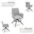 TECTAKE - Lot 6 fauteuils pivotants 360° rembourrés tissu robuste gris clair - vignette