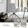 TECTAKE - Lot 6 fauteuils pivotants 360° rembourrés tissu robuste gris clair - vignette