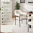 TECTAKE - Lot 6 fauteuils rembourrés pieds en acier dossier continu noir/blanc - vignette