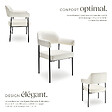 TECTAKE - Lot 6 fauteuils rembourrés pieds en acier dossier continu noir/blanc - vignette