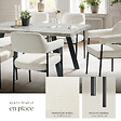 TECTAKE - Lot 6 fauteuils rembourrés pieds en acier dossier continu noir/blanc - vignette