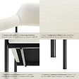 TECTAKE - Lot 6 fauteuils rembourrés pieds en acier dossier continu noir/blanc - vignette