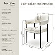 TECTAKE - Lot 6 fauteuils rembourrés pieds en acier dossier continu noir/blanc - vignette