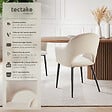 TECTAKE - Lot 6 Fauteuils aspect velours rembourré max 120 kg crème - vignette