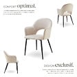TECTAKE - Lot 6 Fauteuils aspect velours rembourré max 120 kg crème - vignette