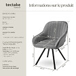 TECTAKE - Lot 4 chaises pivotantes à 360° avec accoudoirs velours grises - vignette