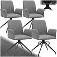 TECTAKE - Lot 4 fauteuils pivotants 360° rembourrés tissu robuste anthracite - vignette