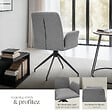 TECTAKE - Lot 4 fauteuils pivotants 360° rembourrés tissu robuste anthracite - vignette