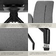 TECTAKE - Lot 4 fauteuils pivotants 360° rembourrés tissu robuste anthracite - vignette