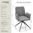 TECTAKE - Lot 4 fauteuils pivotants 360° rembourrés tissu robuste anthracite - vignette