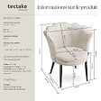 TECTAKE - Fauteuil rembourré avec dossier en forme de fleur velours crème/noir - vignette