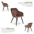 TECTAKE - Ensemble 6 chaises effet velours rembourrées ergonomiques brun et noir - vignette