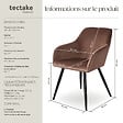 TECTAKE - Ensemble 6 chaises effet velours rembourrées ergonomiques brun et noir - vignette