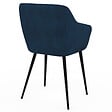 ID MARKET - Lot de 2 chaises de salle à manger, fauteuils de table capitonnés LYA velours bleu canard - vignette