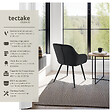 TECTAKE - Lot 4 chaises de salle à manger en velours matelassées noir - vignette