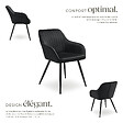 TECTAKE - Lot 4 chaises de salle à manger en velours matelassées noir - vignette