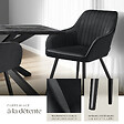 TECTAKE - Lot 4 chaises de salle à manger en velours matelassées noir - vignette