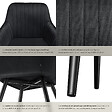 TECTAKE - Lot 4 chaises de salle à manger en velours matelassées noir - vignette