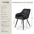 TECTAKE - Lot 4 chaises de salle à manger en velours matelassées noir - vignette
