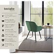 TECTAKE - Lot 6 chaises rembourrées en velours matelassé et dossier vert foncé - vignette