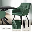 TECTAKE - Lot 6 chaises rembourrées en velours matelassé et dossier vert foncé - vignette