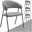 TECTAKE - Lot 4 Fauteuils rembourré ergonomique en tissu 150kg max gris - vignette