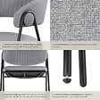 TECTAKE - Lot 4 Fauteuils rembourré ergonomique en tissu 150kg max gris - vignette
