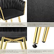 TECTAKE - Lot 4 chaises de salle à manger en velours design noué noir/or - vignette