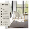 TECTAKE - Ensemble de 6 chaises rembourrées aspect velours crème et or - vignette