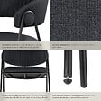 TECTAKE - Lot 2 Fauteuils rembourré ergonomique en tissu 150kg max noir - vignette
