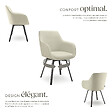 TECTAKE - Lot 6 Fauteuils pivotants rembourrés avec accoudoirs gris/beige - vignette