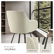 TECTAKE - Lot 6 Fauteuils pivotants rembourrés avec accoudoirs gris/beige - vignette