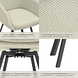 TECTAKE - Lot 6 Fauteuils pivotants rembourrés avec accoudoirs gris/beige - vignette