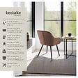 TECTAKE - Lot 6 chaises rembourrées en velours matelassé et dossier continu brun - vignette