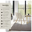 TECTAKE - Lot 2 chaises de salle à manger avec aspect velours capitonné crème/or - vignette