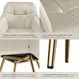 TECTAKE - Lot 2 chaises de salle à manger avec aspect velours capitonné crème/or - vignette
