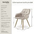 TECTAKE - Lot 4 chaises de salle à manger avec aspect velours capitonné taupe/or - vignette