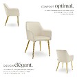 TECTAKE - Lot 6 Fauteuils aspect velours rembourrés avec dossier continu beige - vignette