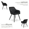 TECTAKE - Lot 6 chaises de salle à manger en velours matelassées noir - vignette