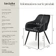 TECTAKE - Lot 6 chaises de salle à manger en velours matelassées noir - vignette