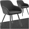 TECTAKE - Lot 2 chaises élégantes aspect corde forme ergonomique anthracite/noir - vignette