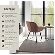 TECTAKE - Lot 4 chaises rembourrées en velours matelassé et dossier continu brun - vignette