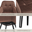 TECTAKE - Lot 4 chaises rembourrées en velours matelassé et dossier continu brun - vignette