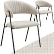 TECTAKE - Lot 2 Fauteuils rembourré ergonomique en tissu 150kg max grège - vignette
