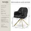 TECTAKE - Lot 4 chaises pivotantes à 360° en velours avec rembourrage noir/or - vignette