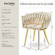 TECTAKE - Lot 6 chaises de salle à manger en velours design noué sable/or - vignette